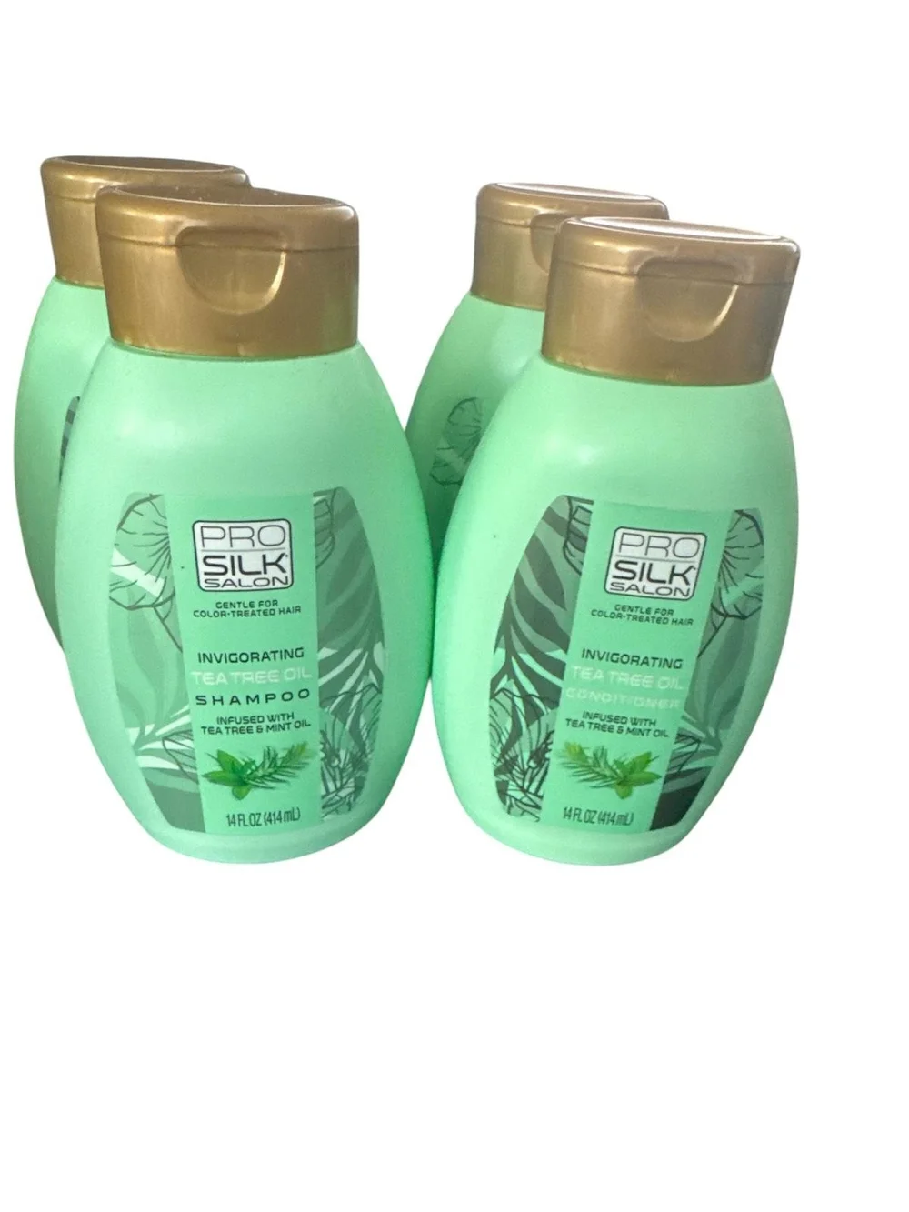 Pro Silk Salon Invigorating Tea Tree Shampoo & Conditioner - Mint Green